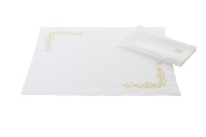 goddess placemat white gold