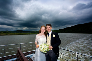 getting married on a boat Pentillie Castle, Ccornwall