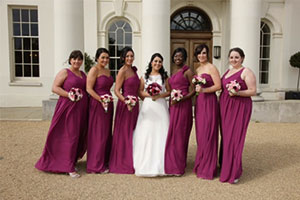 Bride with bridesmaids