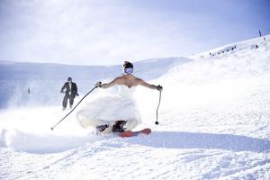 Winter wedding mountains