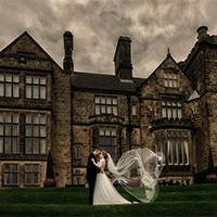 Couple at their wedding venue