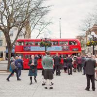 people around bus