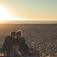 Marriage proposal on beach