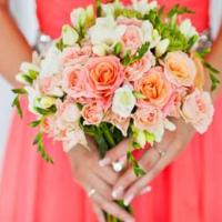 Pink wedding dress