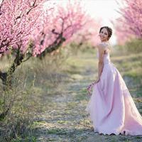 Bride in summer fields