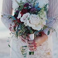 Violet bouquet of flowers