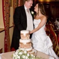 Carlton Park Hotel in Rotherham shoots Cupid’s arrow, Mark and Jessica Gaze cutting their wedding cake 