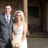 Martyn and Amy Kingston on their wedding day at Nottingham city centre wedding venue, St James Hotel