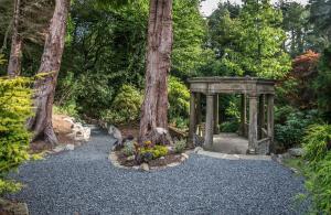 the newly restored pagoda in sally halls ornamental garden