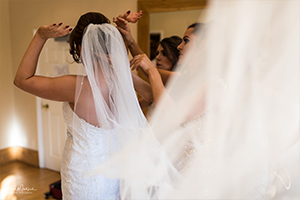 Bride in front of mirror