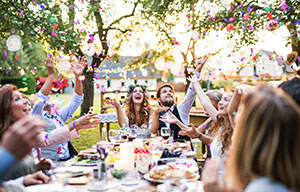 Guests attending a wedding