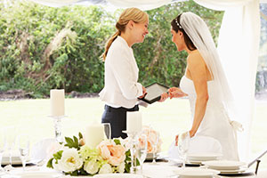 bride with wedding planner