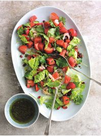 Seafood salad with strawberries