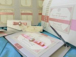 Peach wedding stationery London